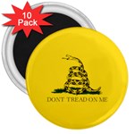 Gadsden Flag Don t tread on me 3  Magnets (10 pack)  Front