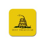 Gadsden Flag Don t tread on me Rubber Square Coaster (4 pack)  Front