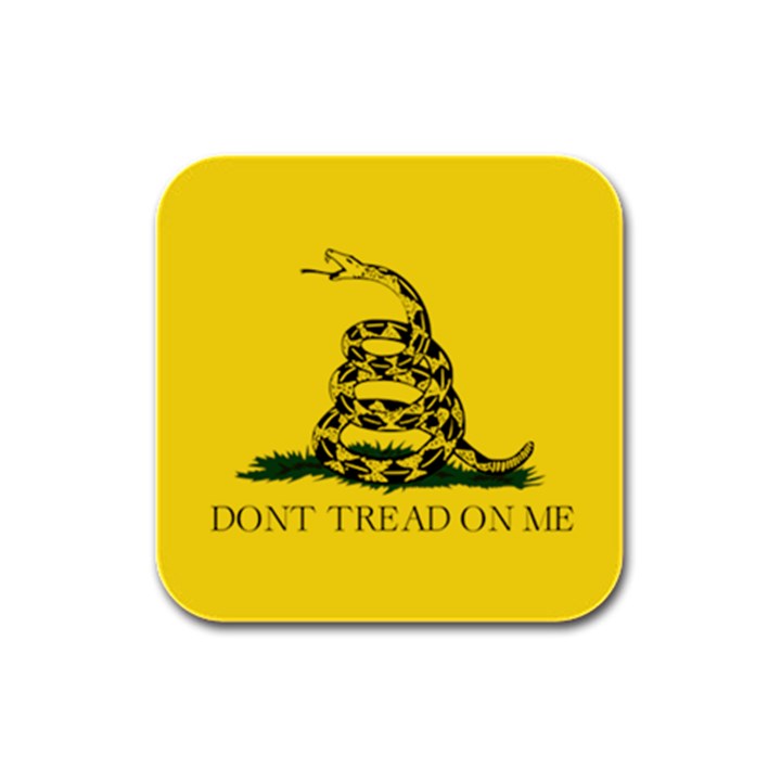 Gadsden Flag Don t tread on me Rubber Square Coaster (4 pack) 