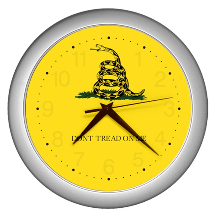 Gadsden Flag Don t tread on me Wall Clocks (Silver) 