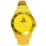 Gadsden Flag Don t tread on me Round Plastic Sport Watch (L) Front