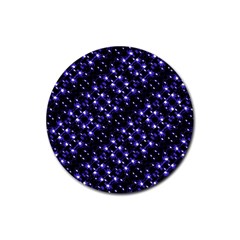 Dark Galaxy Stripes Pattern Rubber Coaster (round)  by dflcprints