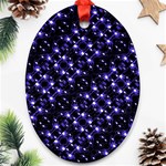 Dark Galaxy Stripes Pattern Oval Ornament (Two Sides) Front