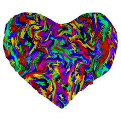 Artwork By Patrick-colorful-18 Large 19  Premium Heart Shape Cushions by ArtworkByPatrick