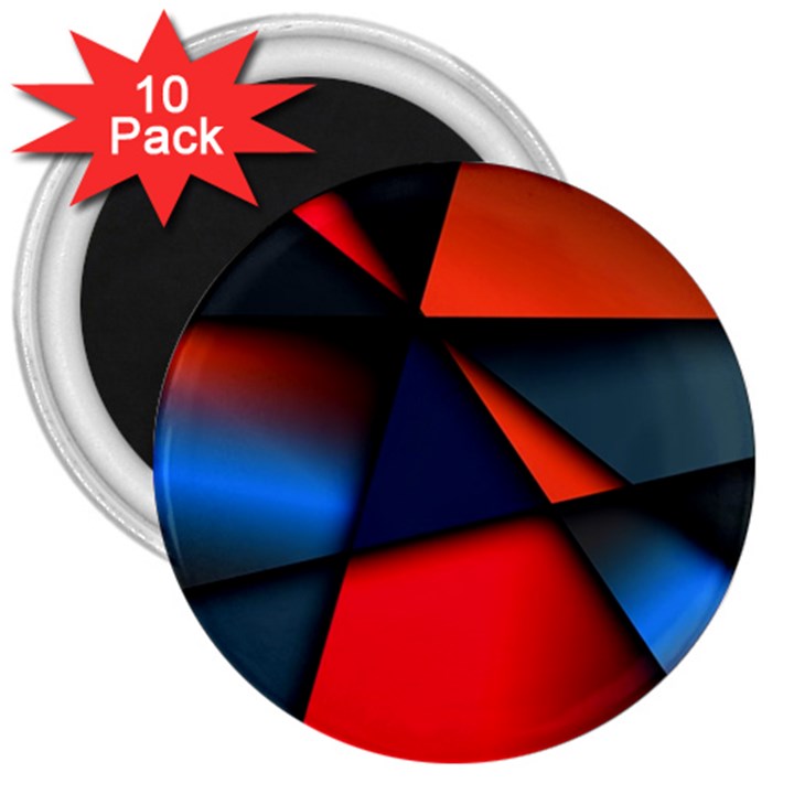 3d And Abstract 3  Magnets (10 pack) 