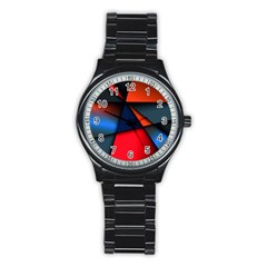 3d And Abstract Stainless Steel Round Watch