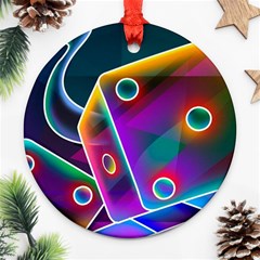 3d Cube Dice Neon Ornament (round) by Sapixe