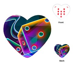 3d Cube Dice Neon Playing Cards (heart)  by Sapixe