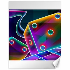 3d Cube Dice Neon Canvas 12  X 16   by Sapixe