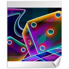 3d Cube Dice Neon Canvas 16  X 20   by Sapixe