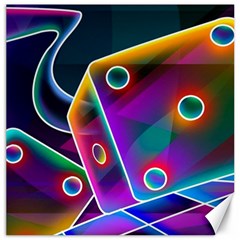 3d Cube Dice Neon Canvas 20  X 20   by Sapixe