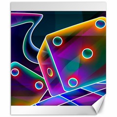 3d Cube Dice Neon Canvas 20  X 24   by Sapixe