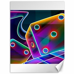 3d Cube Dice Neon Canvas 36  X 48   by Sapixe