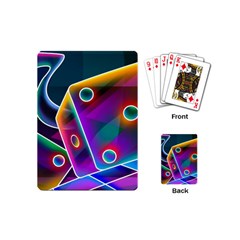 3d Cube Dice Neon Playing Cards (mini)  by Sapixe