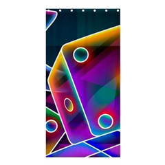 3d Cube Dice Neon Shower Curtain 36  X 72  (stall)  by Sapixe