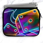 3d Cube Dice Neon Apple iPad 2/3/4 Zipper Cases Front