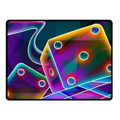 3d Cube Dice Neon Double Sided Fleece Blanket (small)  by Sapixe