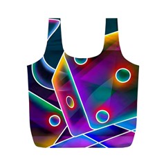 3d Cube Dice Neon Full Print Recycle Bags (m)  by Sapixe