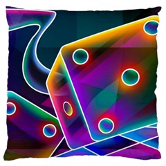 3d Cube Dice Neon Standard Flano Cushion Case (one Side) by Sapixe