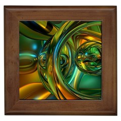 3d Transparent Glass Shapes Mixture Of Dark Yellow Green Glass Mixture Artistic Glassworks Framed Tiles by Sapixe