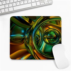 3d Transparent Glass Shapes Mixture Of Dark Yellow Green Glass Mixture Artistic Glassworks Large Mousepads by Sapixe