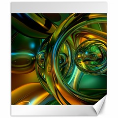 3d Transparent Glass Shapes Mixture Of Dark Yellow Green Glass Mixture Artistic Glassworks Canvas 8  X 10  by Sapixe