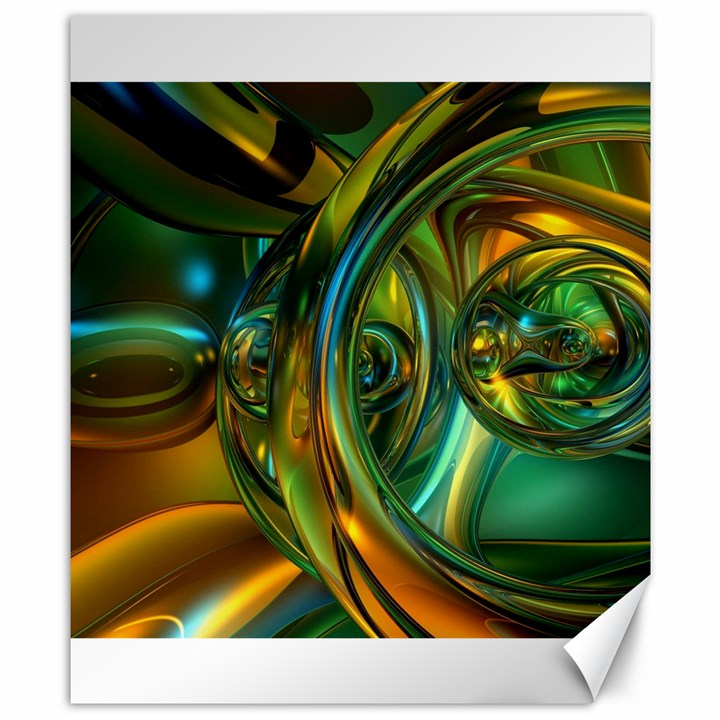 3d Transparent Glass Shapes Mixture Of Dark Yellow Green Glass Mixture Artistic Glassworks Canvas 8  x 10 