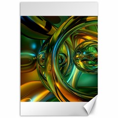 3d Transparent Glass Shapes Mixture Of Dark Yellow Green Glass Mixture Artistic Glassworks Canvas 12  X 18   by Sapixe