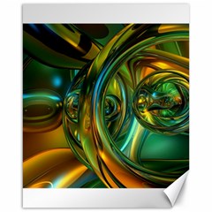 3d Transparent Glass Shapes Mixture Of Dark Yellow Green Glass Mixture Artistic Glassworks Canvas 16  X 20   by Sapixe