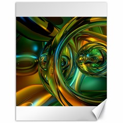 3d Transparent Glass Shapes Mixture Of Dark Yellow Green Glass Mixture Artistic Glassworks Canvas 18  X 24   by Sapixe