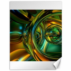 3d Transparent Glass Shapes Mixture Of Dark Yellow Green Glass Mixture Artistic Glassworks Canvas 36  X 48   by Sapixe