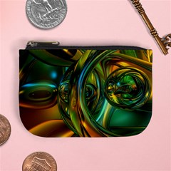 3d Transparent Glass Shapes Mixture Of Dark Yellow Green Glass Mixture Artistic Glassworks Mini Coin Purses by Sapixe