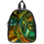 3d Transparent Glass Shapes Mixture Of Dark Yellow Green Glass Mixture Artistic Glassworks School Bag (Small) Front