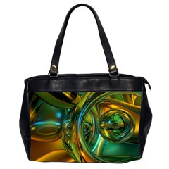 3d Transparent Glass Shapes Mixture Of Dark Yellow Green Glass Mixture Artistic Glassworks Office Handbags (2 Sides)  by Sapixe