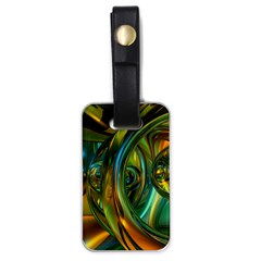 3d Transparent Glass Shapes Mixture Of Dark Yellow Green Glass Mixture Artistic Glassworks Luggage Tags (one Side)  by Sapixe