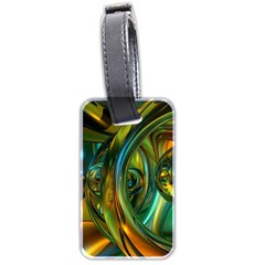 3d Transparent Glass Shapes Mixture Of Dark Yellow Green Glass Mixture Artistic Glassworks Luggage Tags (two Sides) by Sapixe