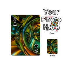 3d Transparent Glass Shapes Mixture Of Dark Yellow Green Glass Mixture Artistic Glassworks Playing Cards 54 (mini) 