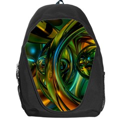 3d Transparent Glass Shapes Mixture Of Dark Yellow Green Glass Mixture Artistic Glassworks Backpack Bag by Sapixe