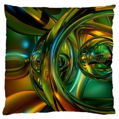 3d Transparent Glass Shapes Mixture Of Dark Yellow Green Glass Mixture Artistic Glassworks Standard Flano Cushion Case (one Side) by Sapixe