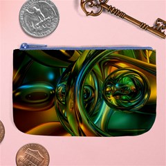 3d Transparent Glass Shapes Mixture Of Dark Yellow Green Glass Mixture Artistic Glassworks Large Coin Purse by Sapixe