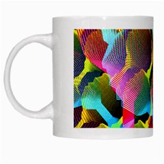 3d Pattern Mix White Mugs