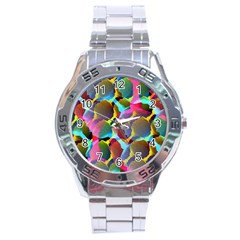 3d Pattern Mix Stainless Steel Analogue Watch by Sapixe