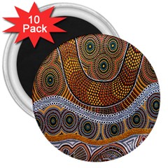 Aboriginal Traditional Pattern 3  Magnets (10 Pack)  by Sapixe