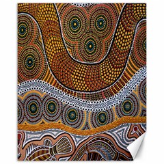 Aboriginal Traditional Pattern Canvas 16  X 20   by Sapixe