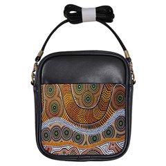 Aboriginal Traditional Pattern Girls Sling Bags by Sapixe