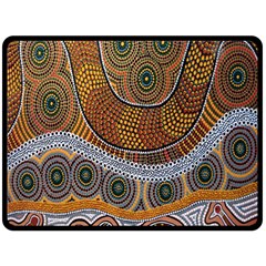 Aboriginal Traditional Pattern Fleece Blanket (large)  by Sapixe