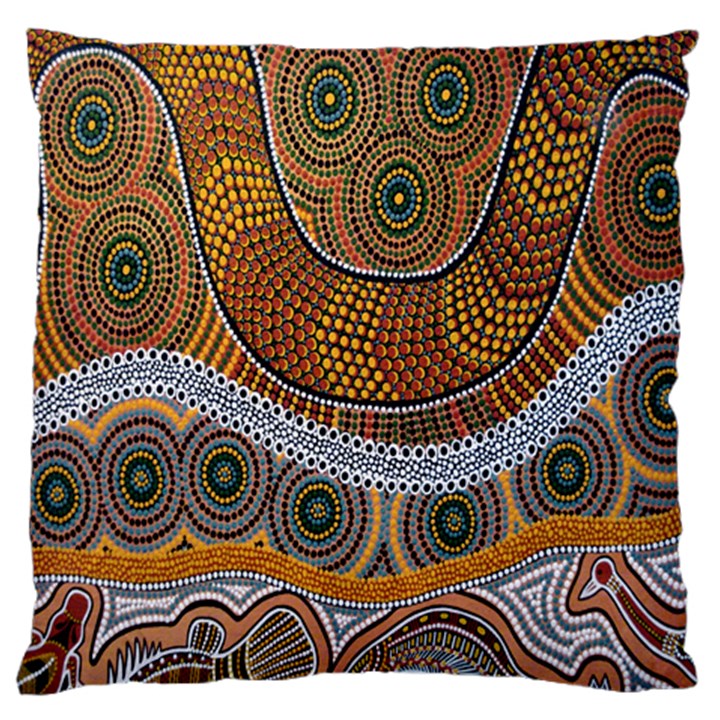 Aboriginal Traditional Pattern Large Cushion Case (One Side)