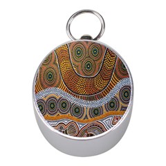 Aboriginal Traditional Pattern Mini Silver Compasses by Sapixe