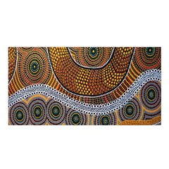 Aboriginal Traditional Pattern Satin Shawl by Sapixe