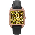 Abstract Pattern Rose Gold Leather Watch  Front